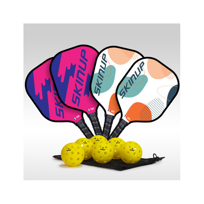 Kit pickleball kids+ : 4 raquettes avec 6 balles | pickleball-store.fr